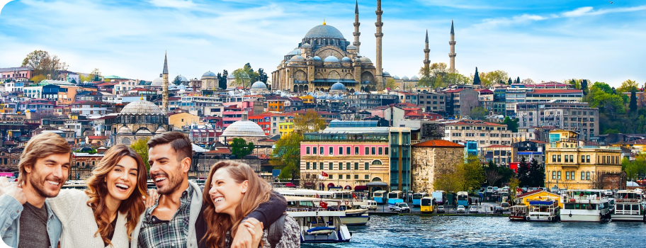 Istanbul cityscape with Blue Mosque